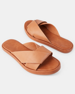 LAUREN LEATHER SLIDE - COCONUT TAN