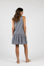 ELISA DRESS - MIDNIGHT/WHITE