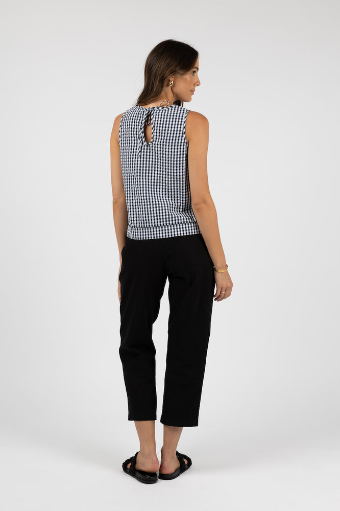 ANA TOP - MIDNIGHT GINGHAM