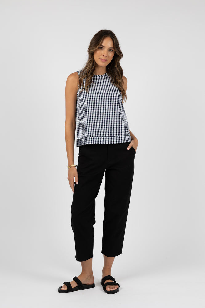 ANA TOP - MIDNIGHT GINGHAM