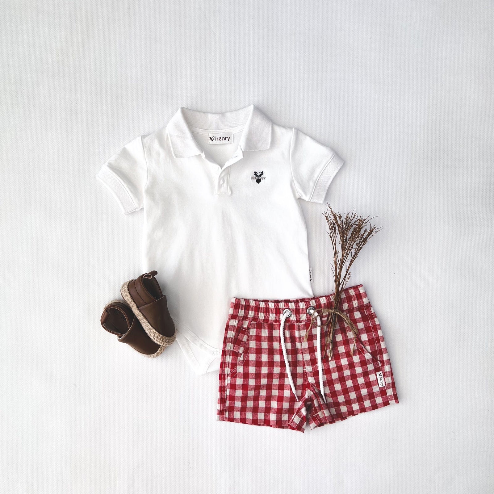 BABY SONNY SHORTS RED CHECK – THE DRAWING BOARD - Main Image