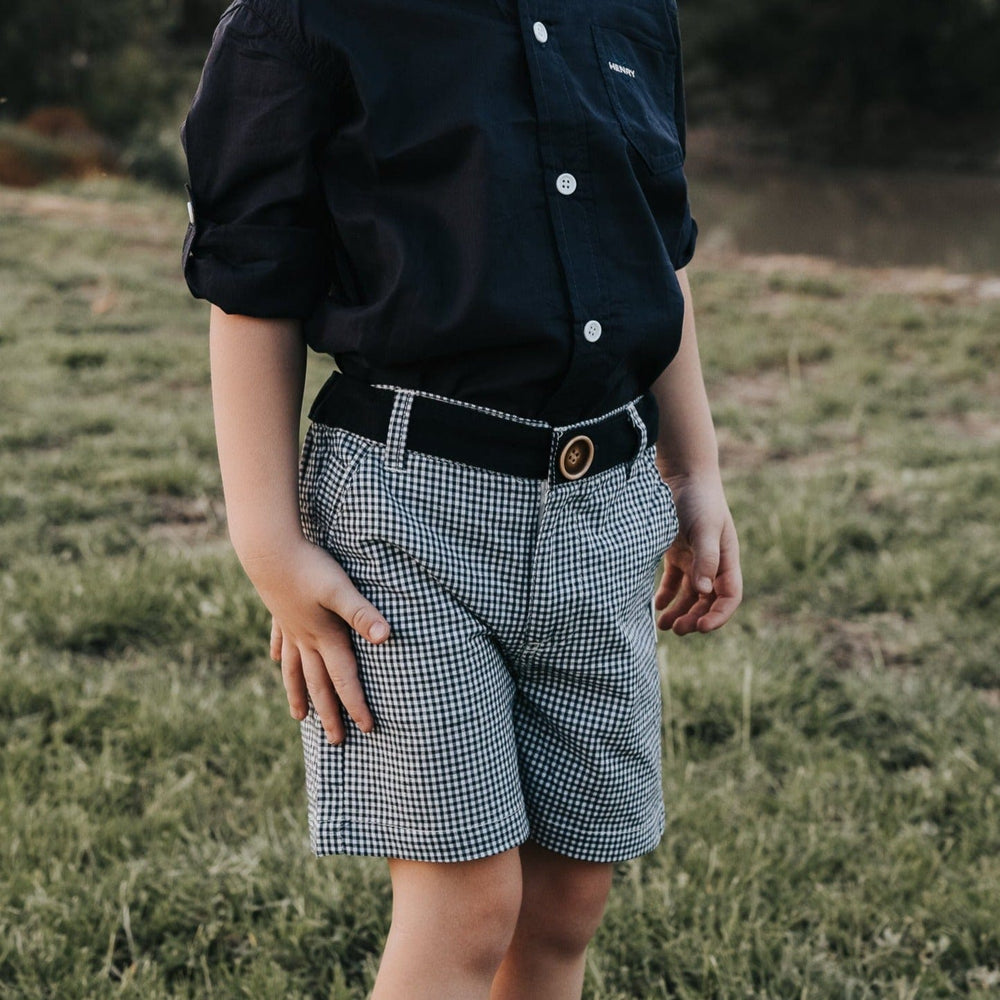 OSCAR SHORTS - NAVY GINGHAM