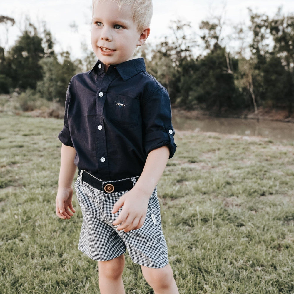 OSCAR SHORTS - NAVY GINGHAM