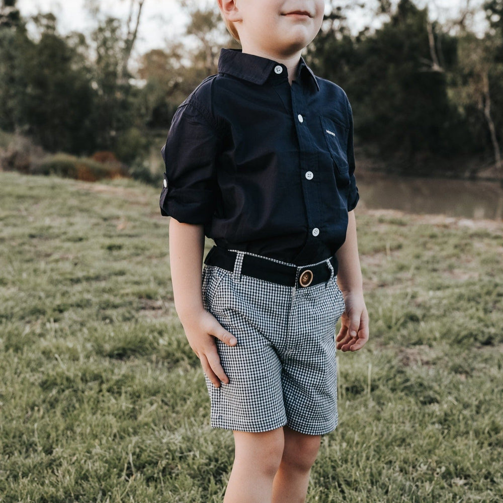 OSCAR SHORTS - NAVY GINGHAM