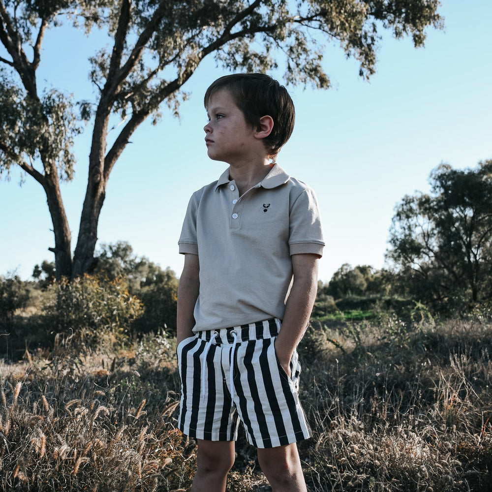 SONNY SHORTS - LARGE NAVY STRIPE