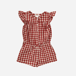 CHLOE PLAYSUIT - RED CHECK