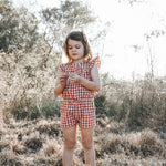 CHLOE PLAYSUIT - RED CHECK