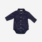 DRESS SHIRT ROMPER - NAVY