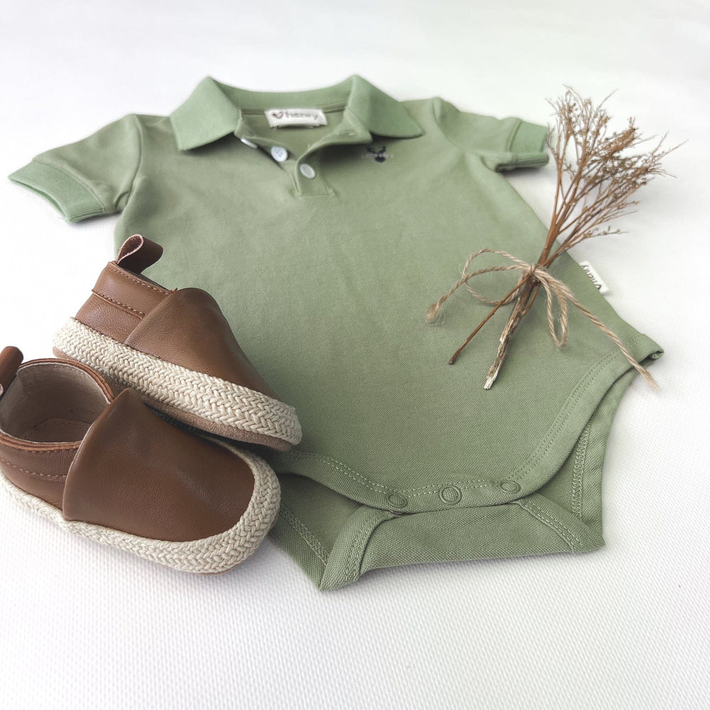 POLO ROMPER - GREEN