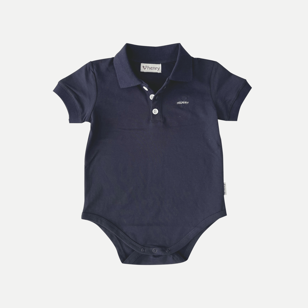 POLO ROMPER - NAVY