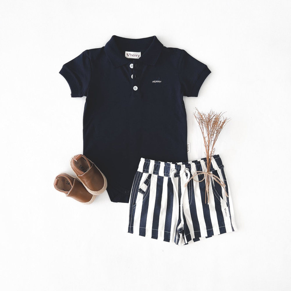 POLO ROMPER - NAVY