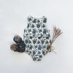 NORA PLAYSUIT - NAVY FLORAL
