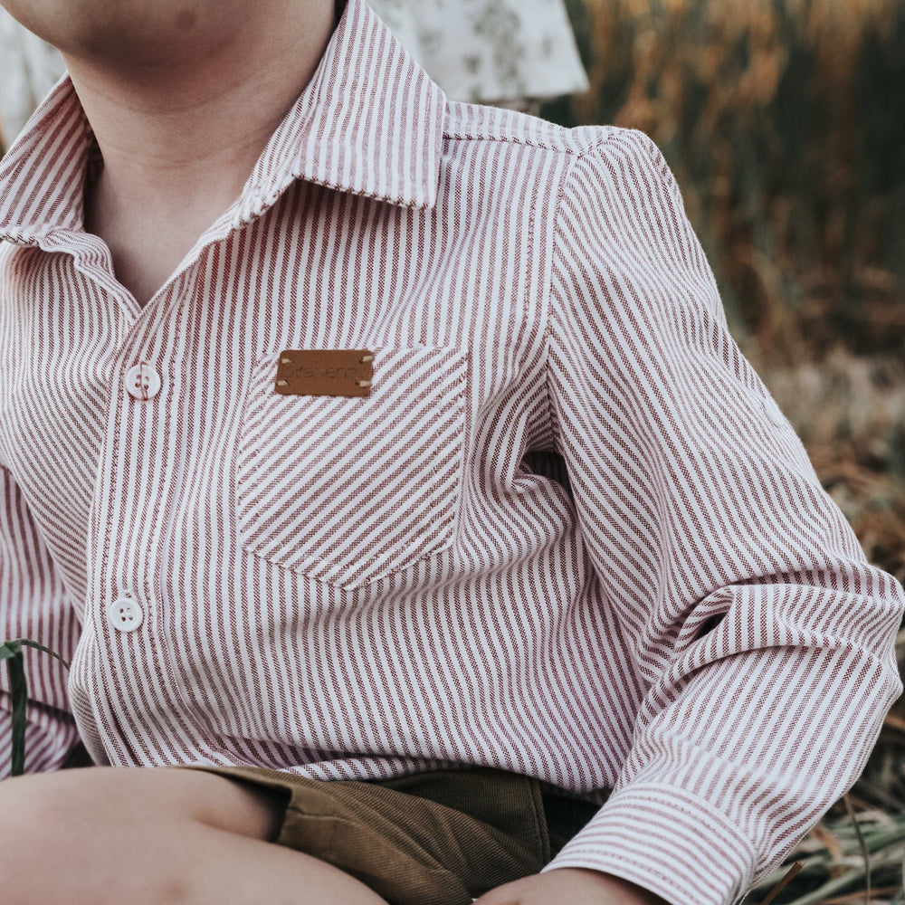 DRESS SHIRT - RED PINSTRIPE