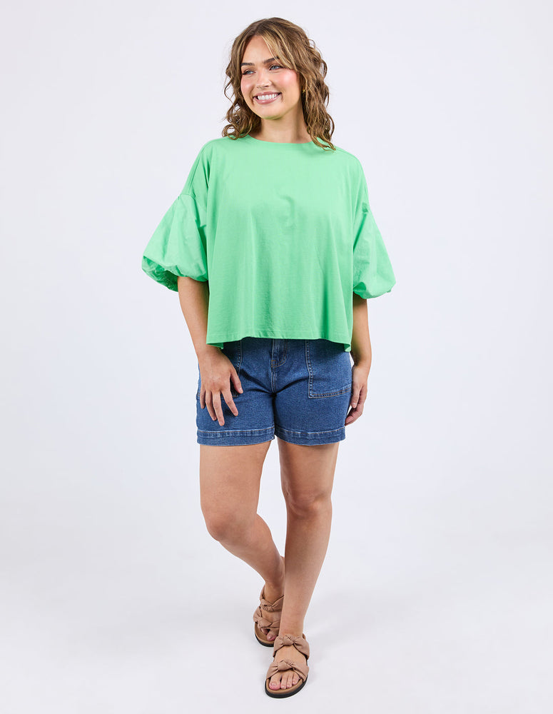 ANNA SHORT SLEEVE TOP - SPRING GREEN
