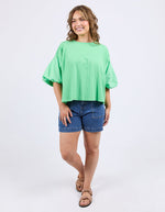 ANNA SHORT SLEEVE TOP - SPRING GREEN