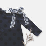 MARY DRESS - NAVY/BLACK SPOT