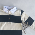FREDDIE RUGBY POLO - CREAM STRIPE