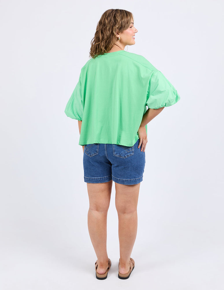 ANNA SHORT SLEEVE TOP - SPRING GREEN