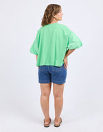 ANNA SHORT SLEEVE TOP - SPRING GREEN