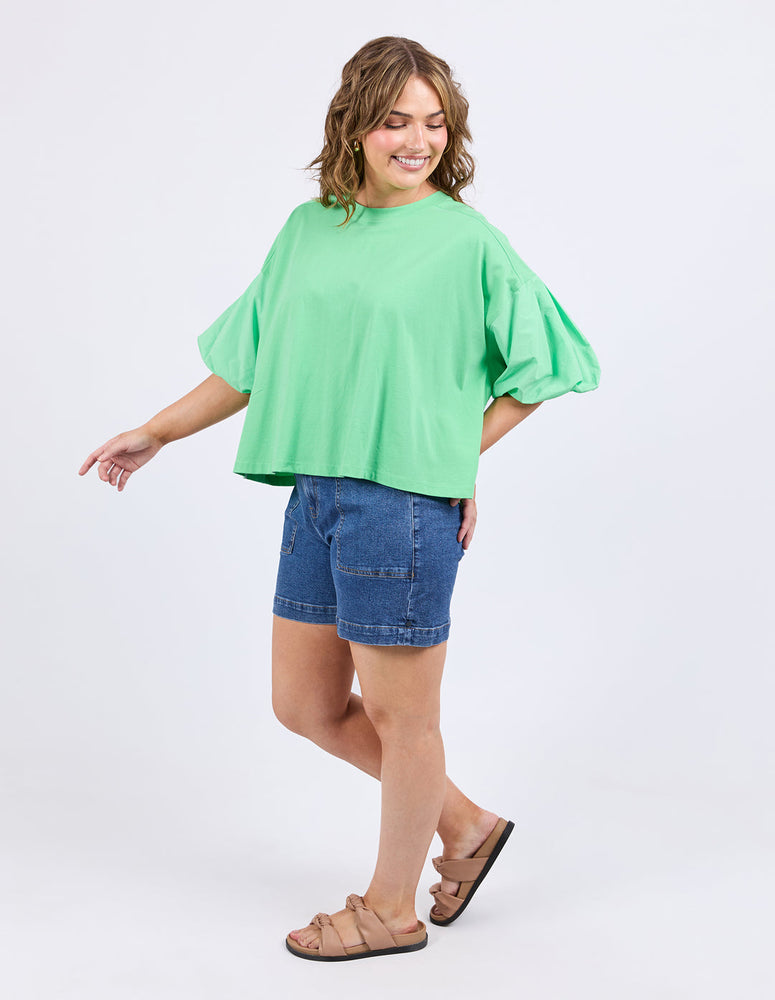 ANNA SHORT SLEEVE TOP - SPRING GREEN