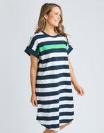 MCKINLEY DRESS - NAVY/WHITE STRIPE
