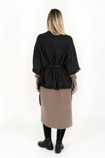 FRINGE WRAP - DARK CHARCOAL