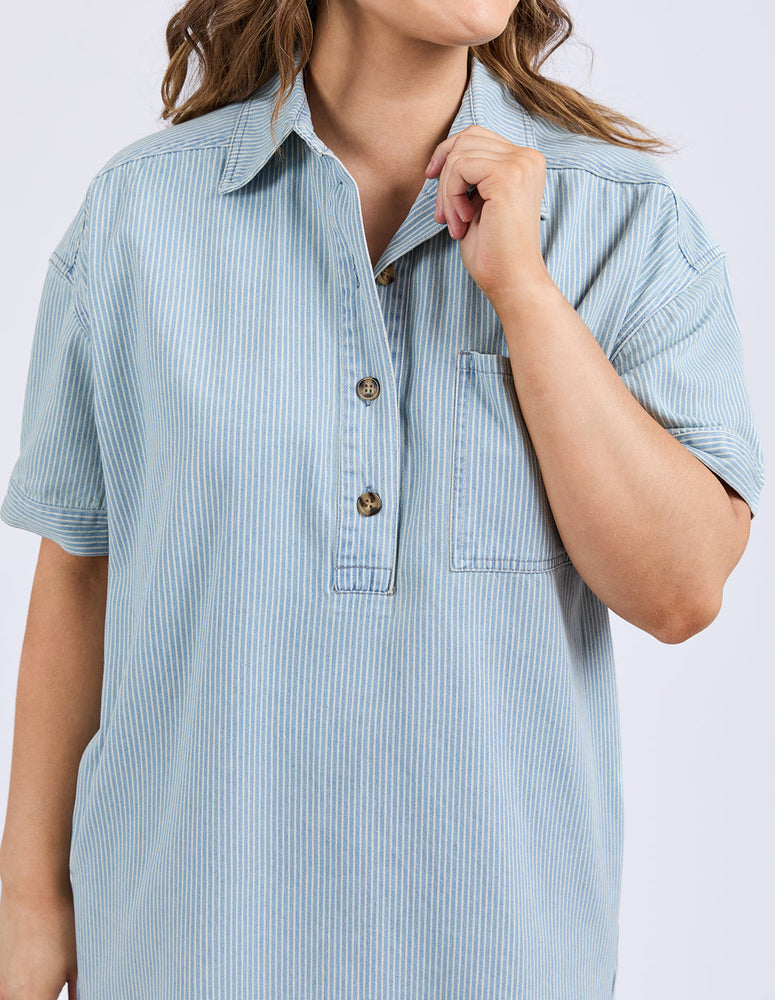 JENNA STRIPE DENIM DRESS