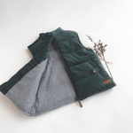 COOPER PUFFER VEST - GREEN CORDUROY