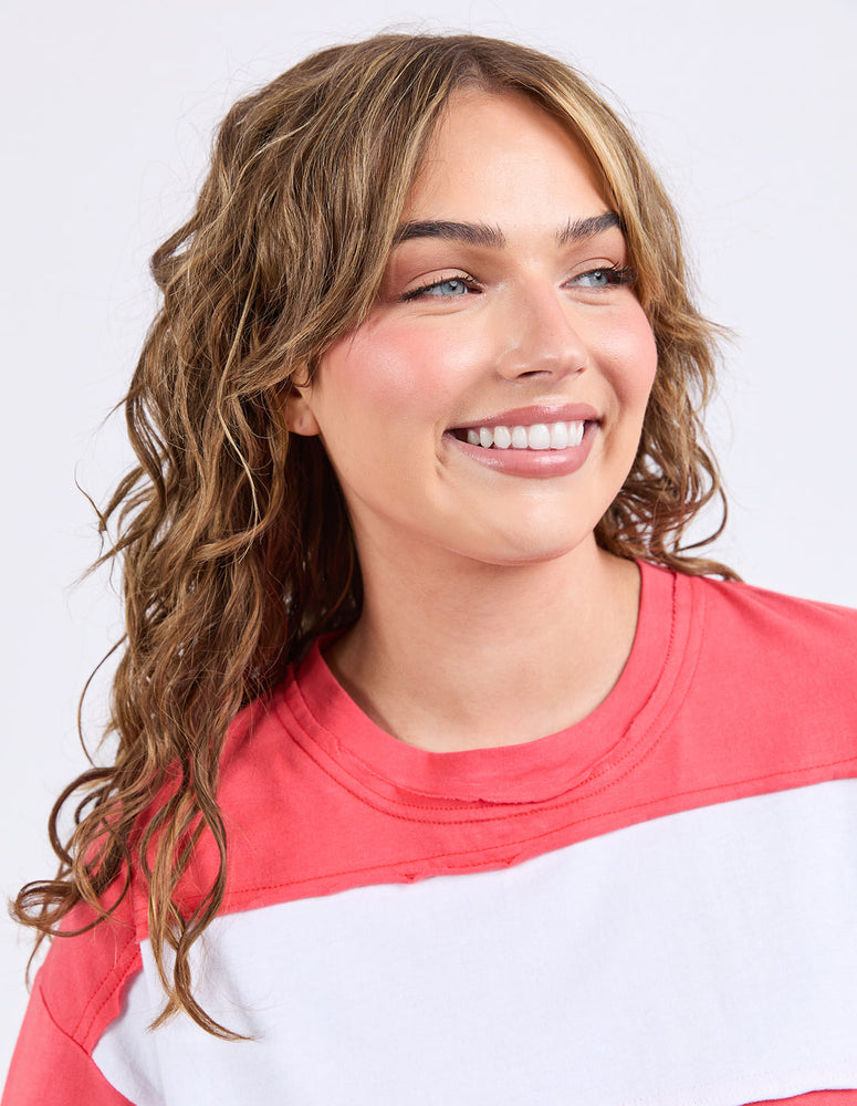 BOLD STRIPE TEE - CAYENNE & WHITE STRIPE