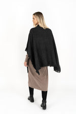 FRINGE WRAP - DARK CHARCOAL