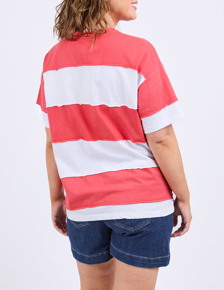 BOLD STRIPE TEE - CAYENNE & WHITE STRIPE