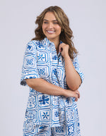 DOLCE TILE SHIRT - OCEAN TILE PRINT