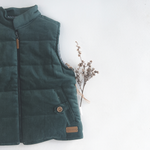 COOPER PUFFER VEST - GREEN CORDUROY