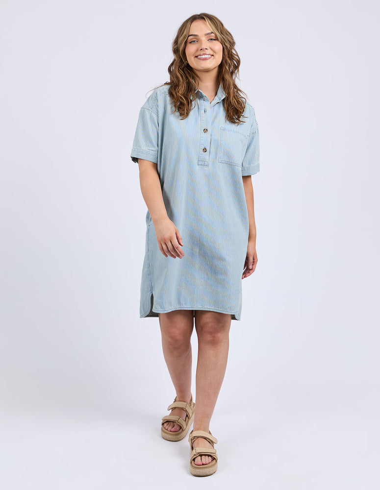 JENNA STRIPE DENIM DRESS