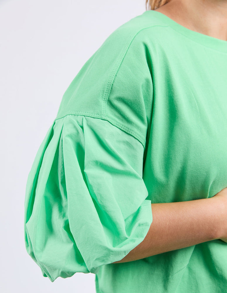 ANNA SHORT SLEEVE TOP - SPRING GREEN