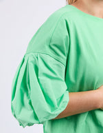 ANNA SHORT SLEEVE TOP - SPRING GREEN