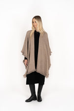 FRINGE WRAP- HAZELNUT