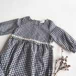 NORA PLAYSUIT - NAVY CHECK