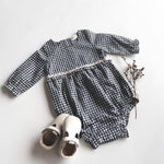 NORA PLAYSUIT - NAVY CHECK