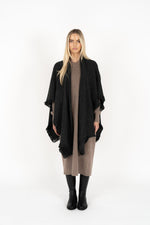 FRINGE WRAP - DARK CHARCOAL