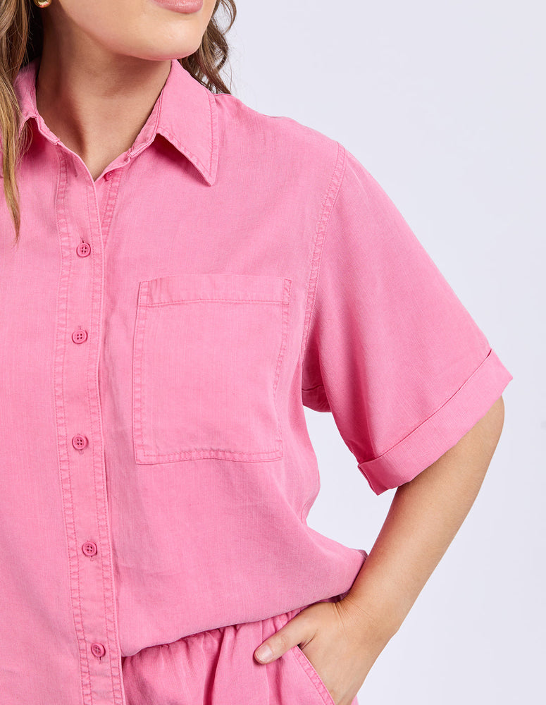BLISS WASHED SHIRT - CHATEAU ROSE