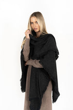FRINGE WRAP - DARK CHARCOAL