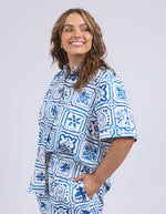 DOLCE TILE SHIRT - OCEAN TILE PRINT