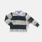 FREDDIE RUGBY POLO - CREAM STRIPE