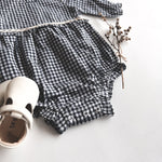 NORA PLAYSUIT - NAVY CHECK