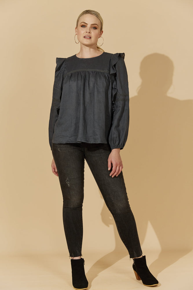 HONESTY PEASANT TOP - FOSSIL