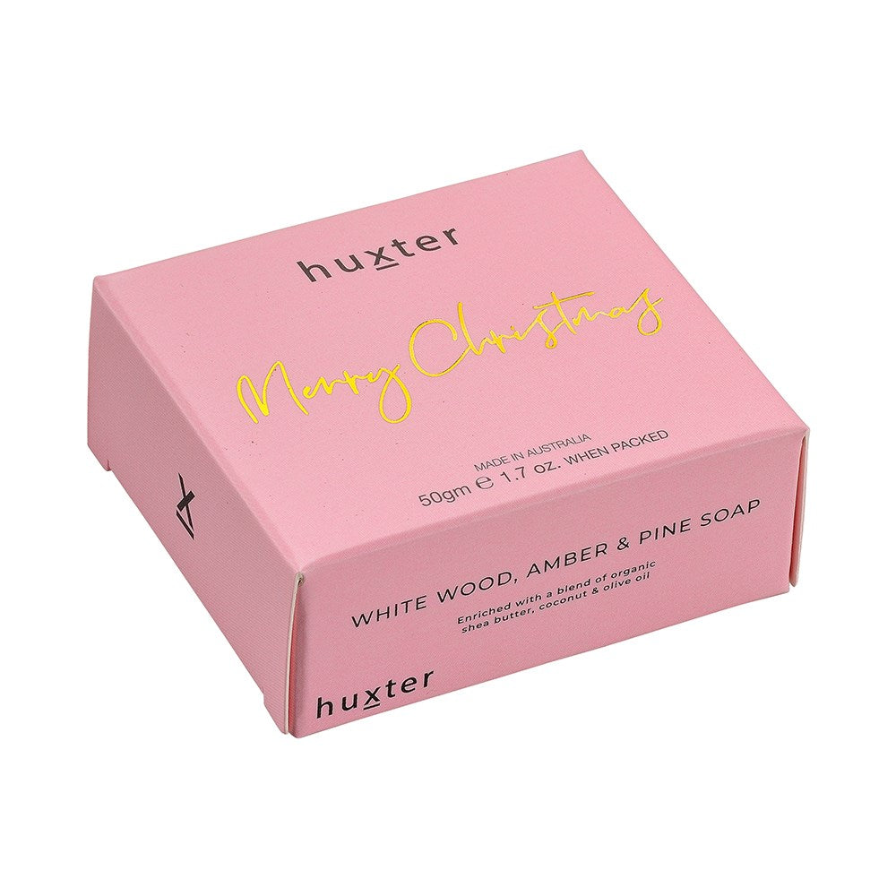 PASTEL PINK MINI BOXED GUEST SOAP - AMBER & PINE