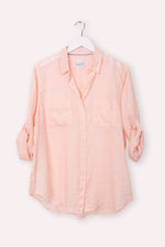 LINEN BOYFRIEND SHIRT - MARSHMELLOW PINK