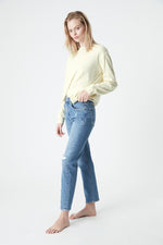 SOHO HIGH RISE GIRLFRIEND JEANS - MID DISTRESSED RECYCLED BLUE