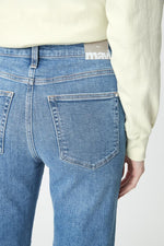 SOHO HIGH RISE GIRLFRIEND JEANS - MID DISTRESSED RECYCLED BLUE